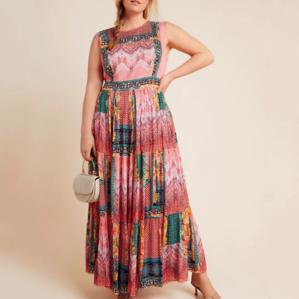 Anthropology Long maxi dress with sequin